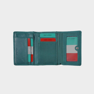 Snap Closure Leather Wallet - Medium