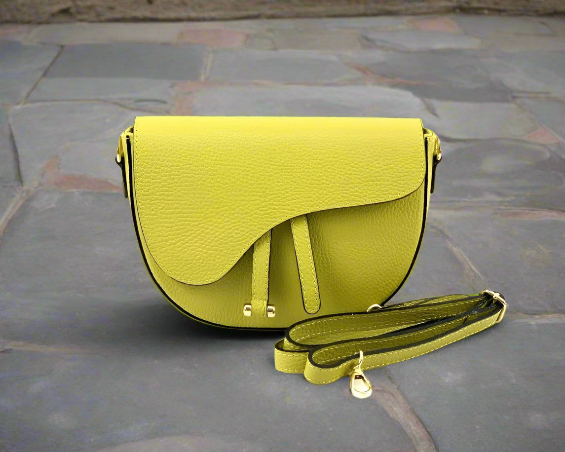 Leather Saddle Crossbody Bag - Small