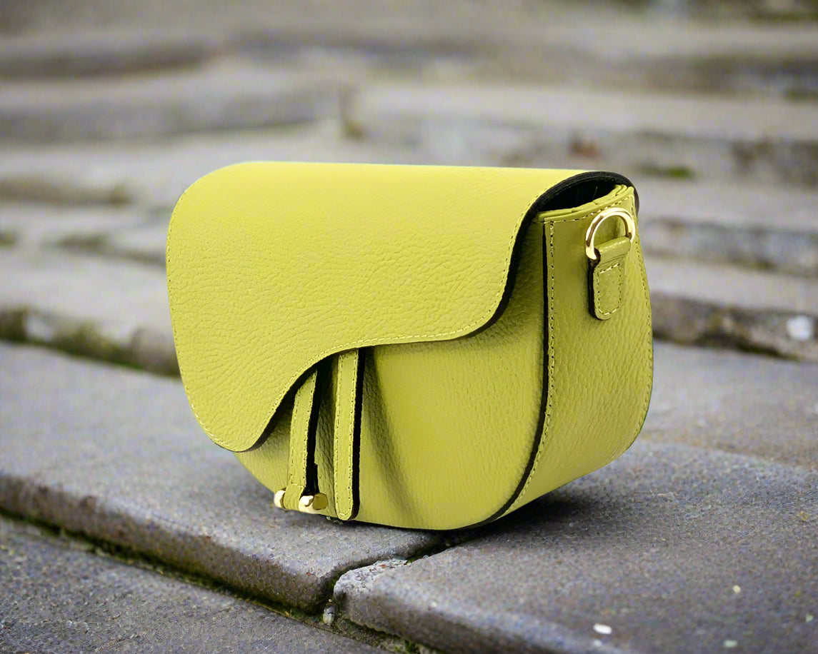 Leather Saddle Crossbody Bag - Small