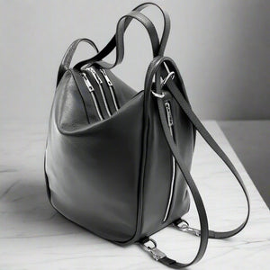 Convertible Organiser Leather Backpack / Hobo