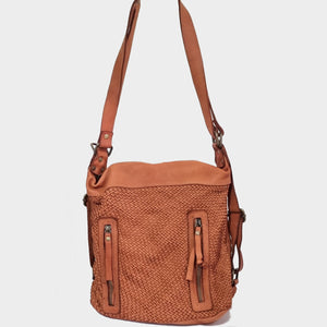 CLEARANCE One Left - Convertible Leather Crossbody / Backpack