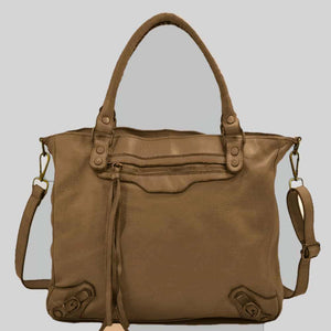 Distressed Leather City Satchel
