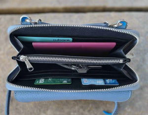 Leather Phone and Passport Holder Crossbody