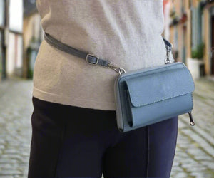 Leather Phone and Passport Holder Crossbody