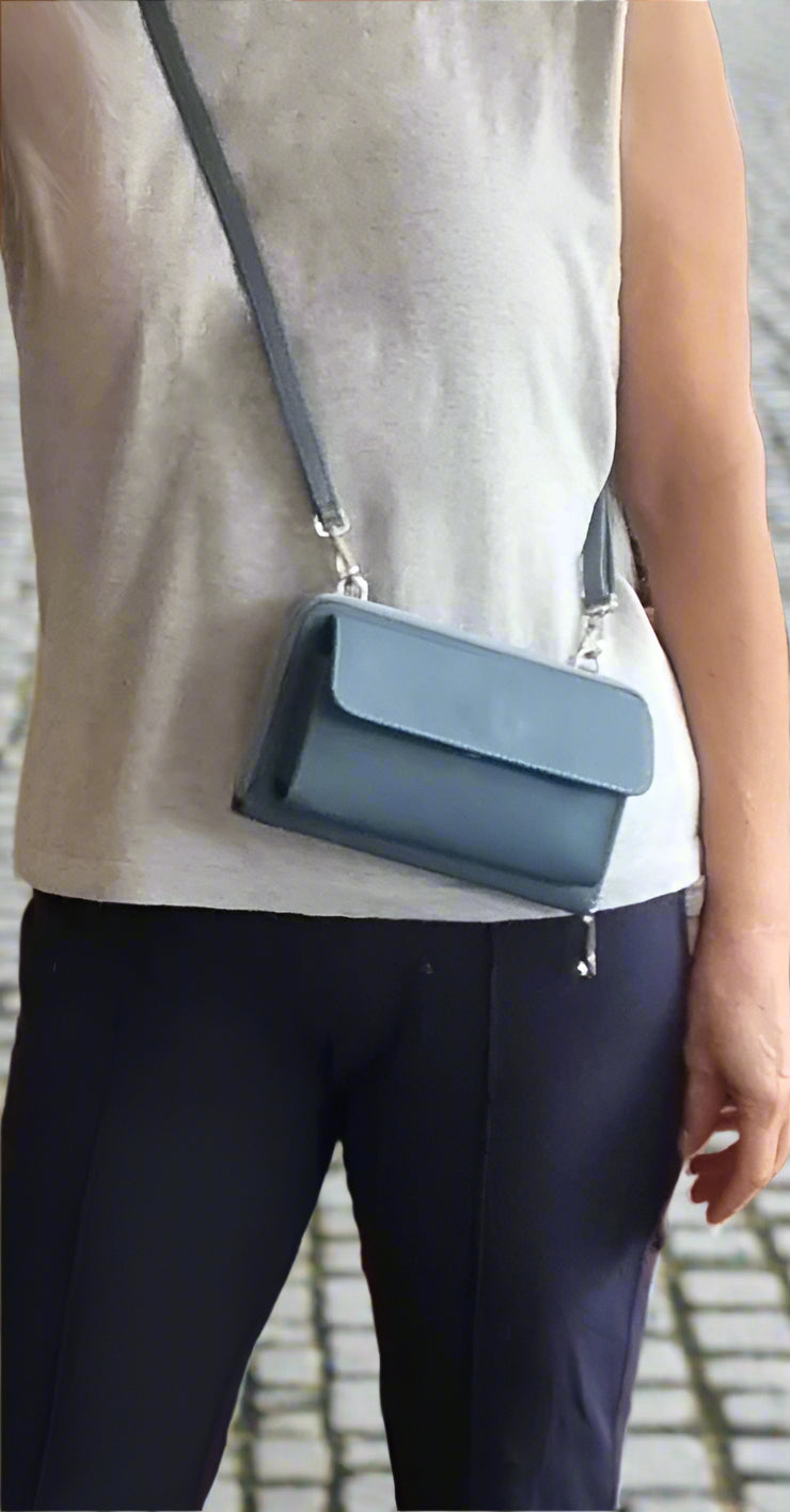 Leather Phone and Passport Holder Crossbody