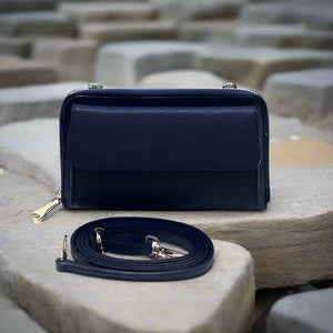 Leather Phone and Passport Holder Crossbody
