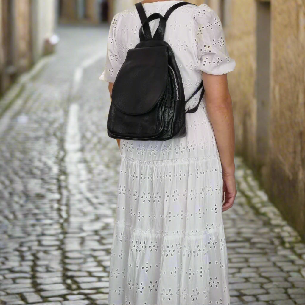 CLEARANCE Multi-pocket Backpack With Front Flap Closure - Med Size