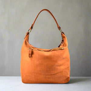 Woven Genuine Distressed Leather Hobo