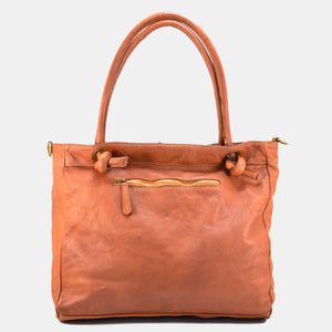 CLEARANCE One Left - Woven/Smooth Combination Leather Bag with Knot Ended Handles
