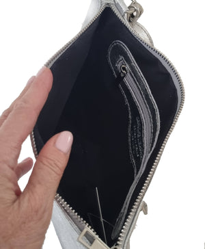 Silver Crossbody / Clutch / Wrist Bag