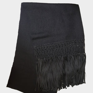 CLEARANCE One Left - Alpaca Wrap with Silky Fringe