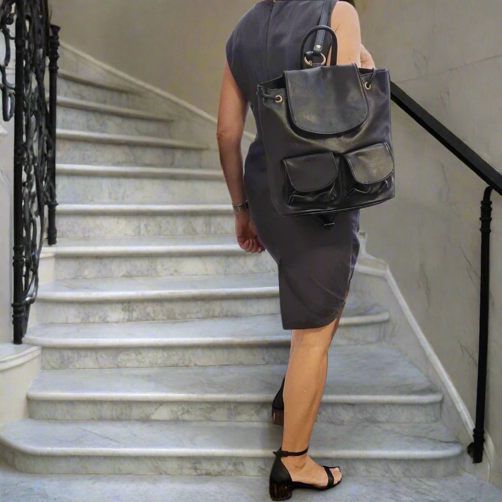CLEARANCE One Left - Soft Leather Backpack With Pockets