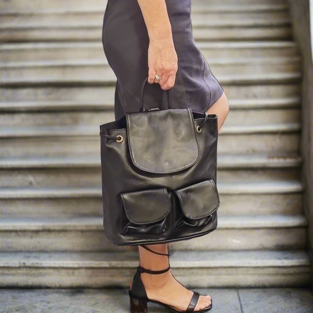 CLEARANCE One Left - Soft Leather Backpack With Pockets