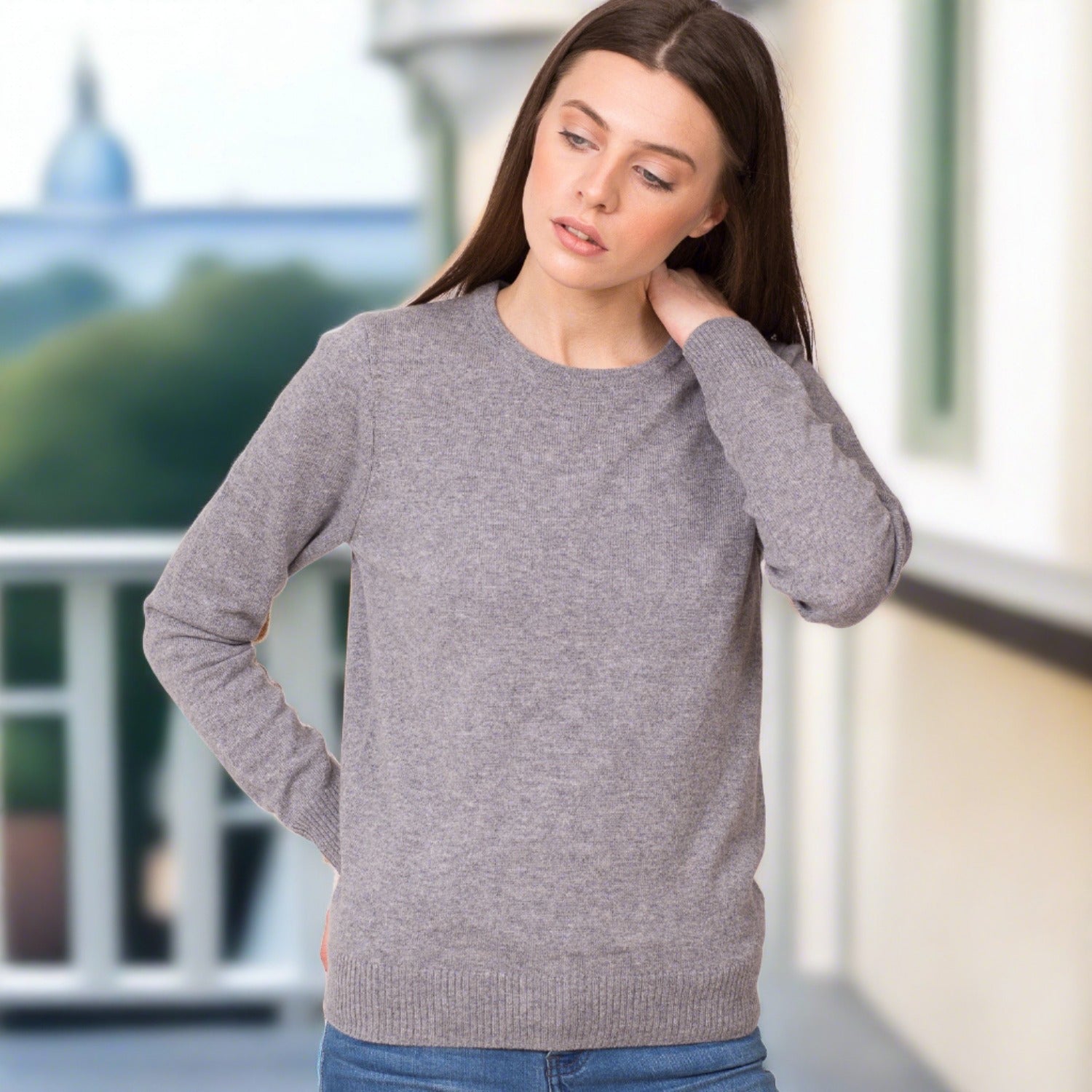 Pure Cashmere Crew Neck Sweater grey