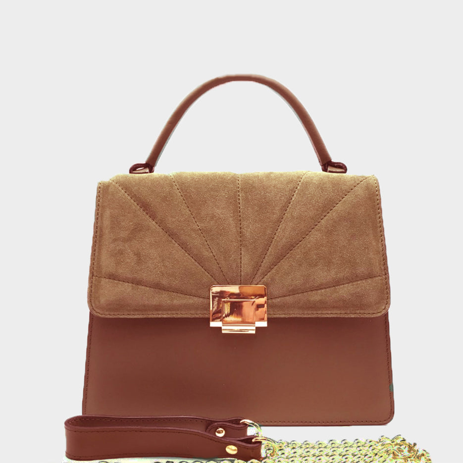 CLEARANCE One Left - Padded Flap Italian Leather Crossbody