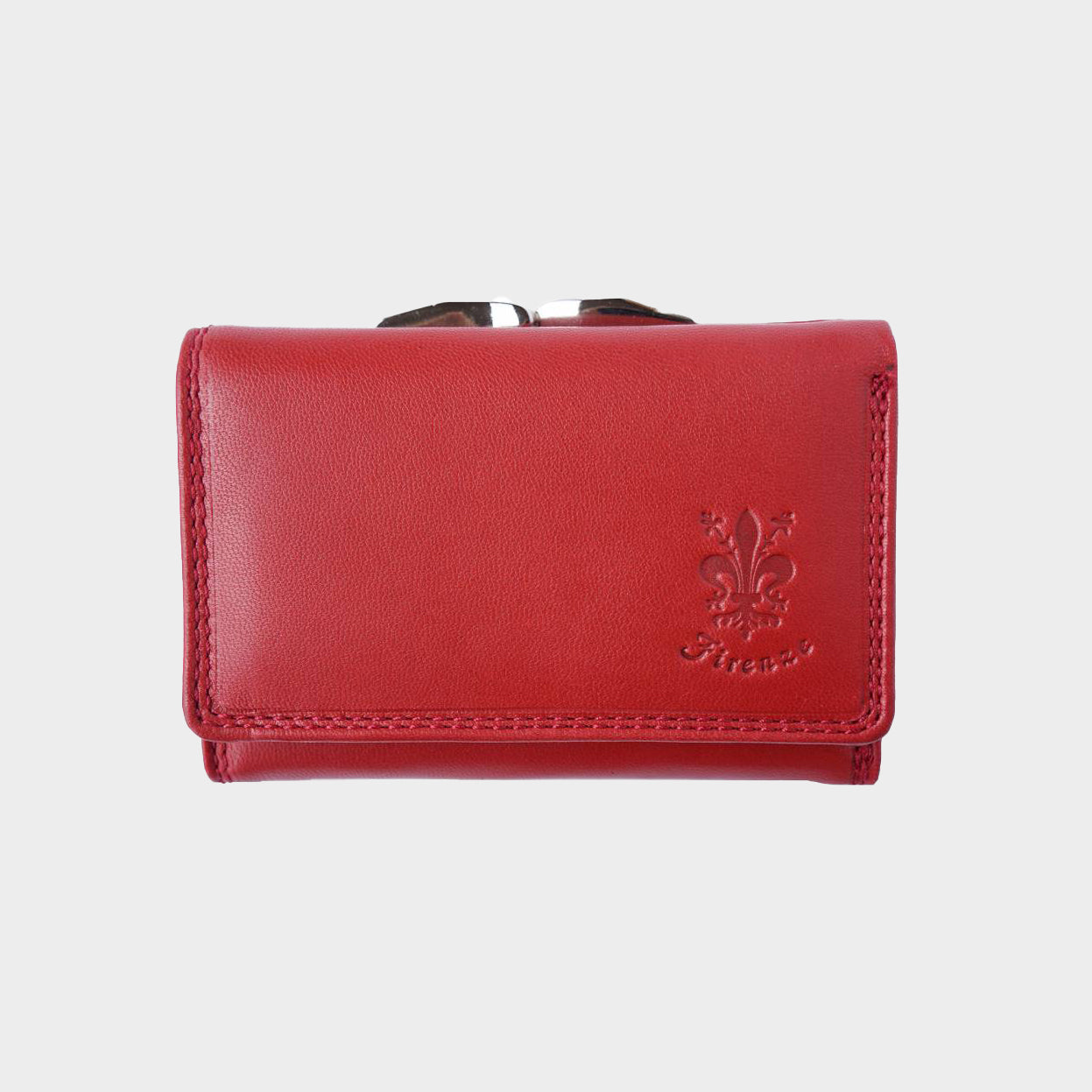 Snap Closure Leather Wallet - Medium