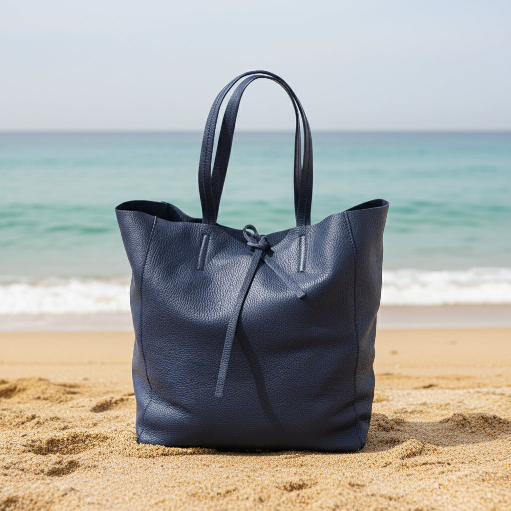 pink leather tote bag