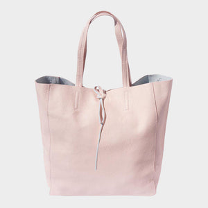 womens tote bag genuine Italian leather pink