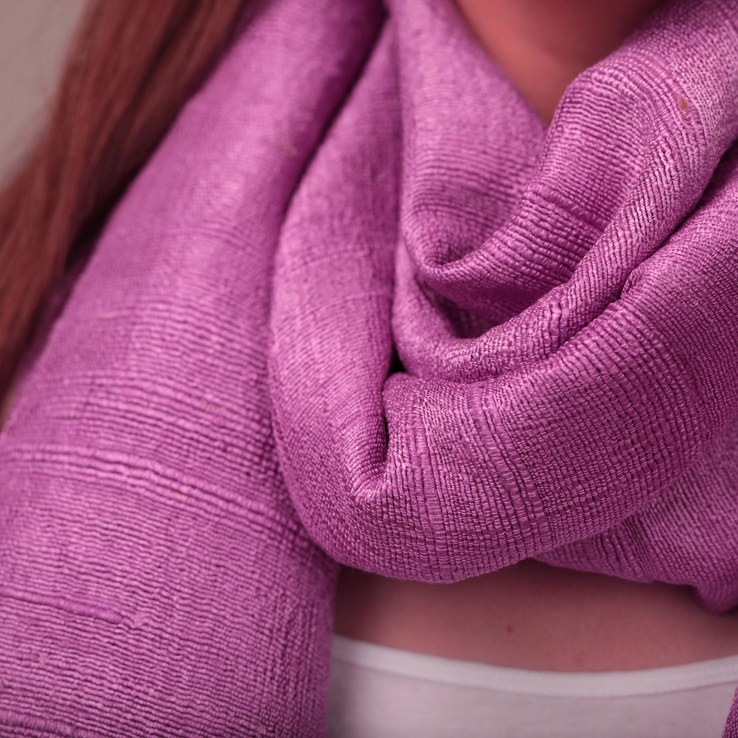 Raw Silk Scarf Orchid