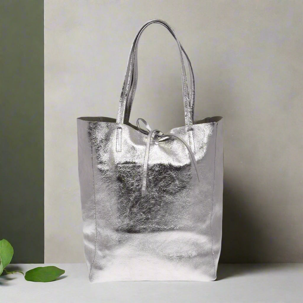 The Silver Ena Leather Tote