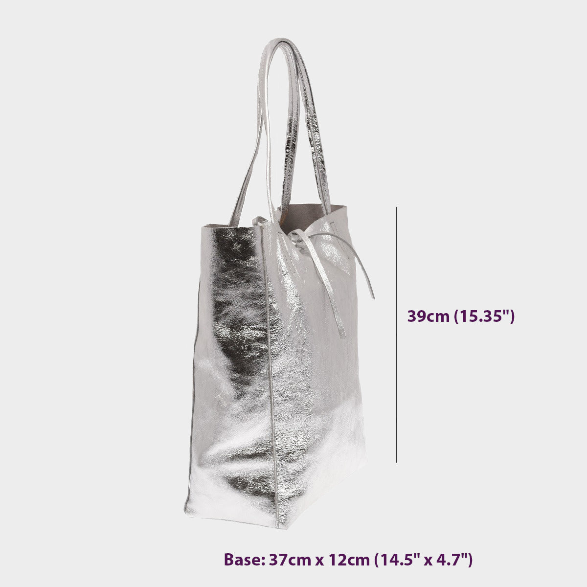 Silver tote on sale shopper bag