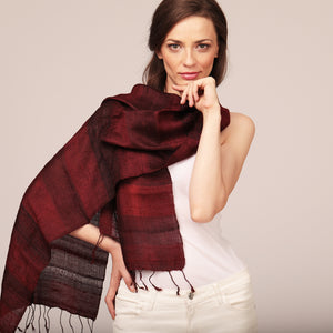 Raw Silk Scarf Mulberry