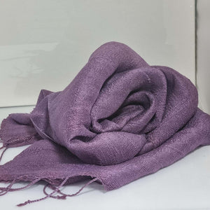 Raw Silk Scarf Orchid