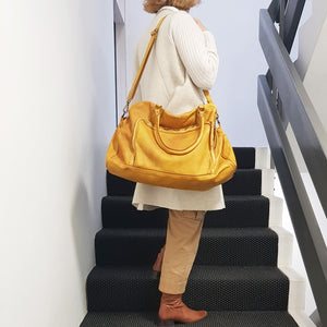 Washed Leather Weekender / Hand Luggage Bag