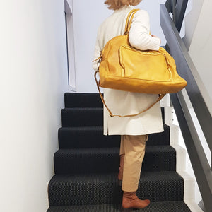 Washed Leather Weekender / Hand Luggage Bag