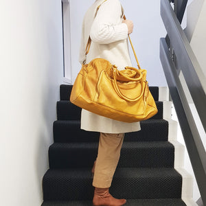 Washed Leather Weekender / Hand Luggage Bag