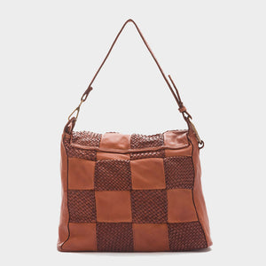 CLEARANCE One Left - Woven Patchwork Leather Crossbody / Messenger Bag